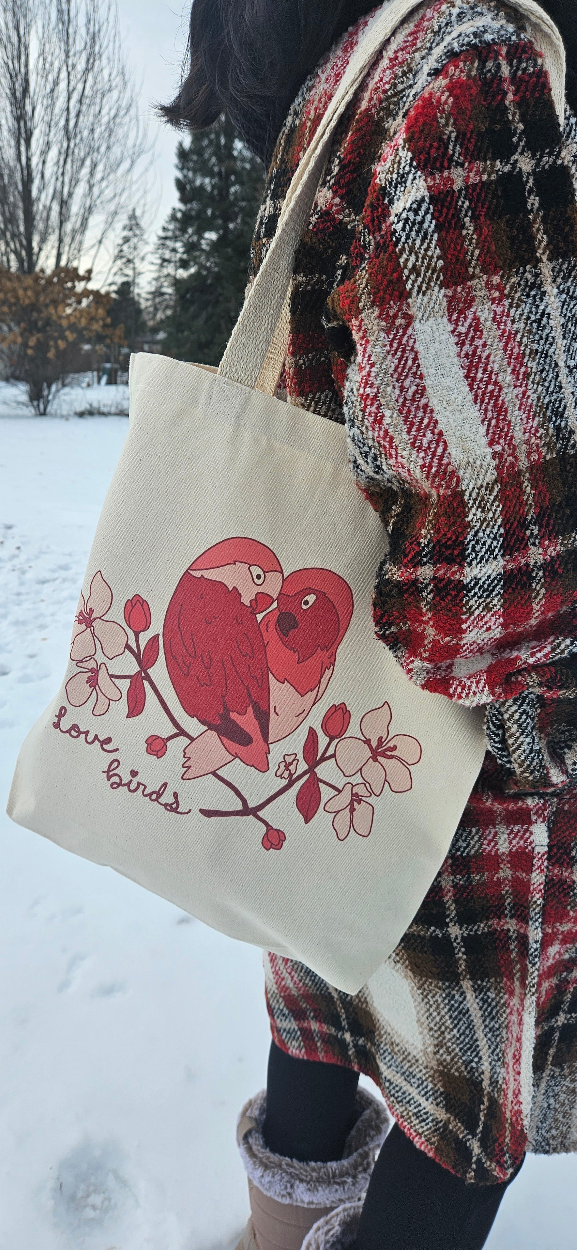 Love Birds Cotton Totebag