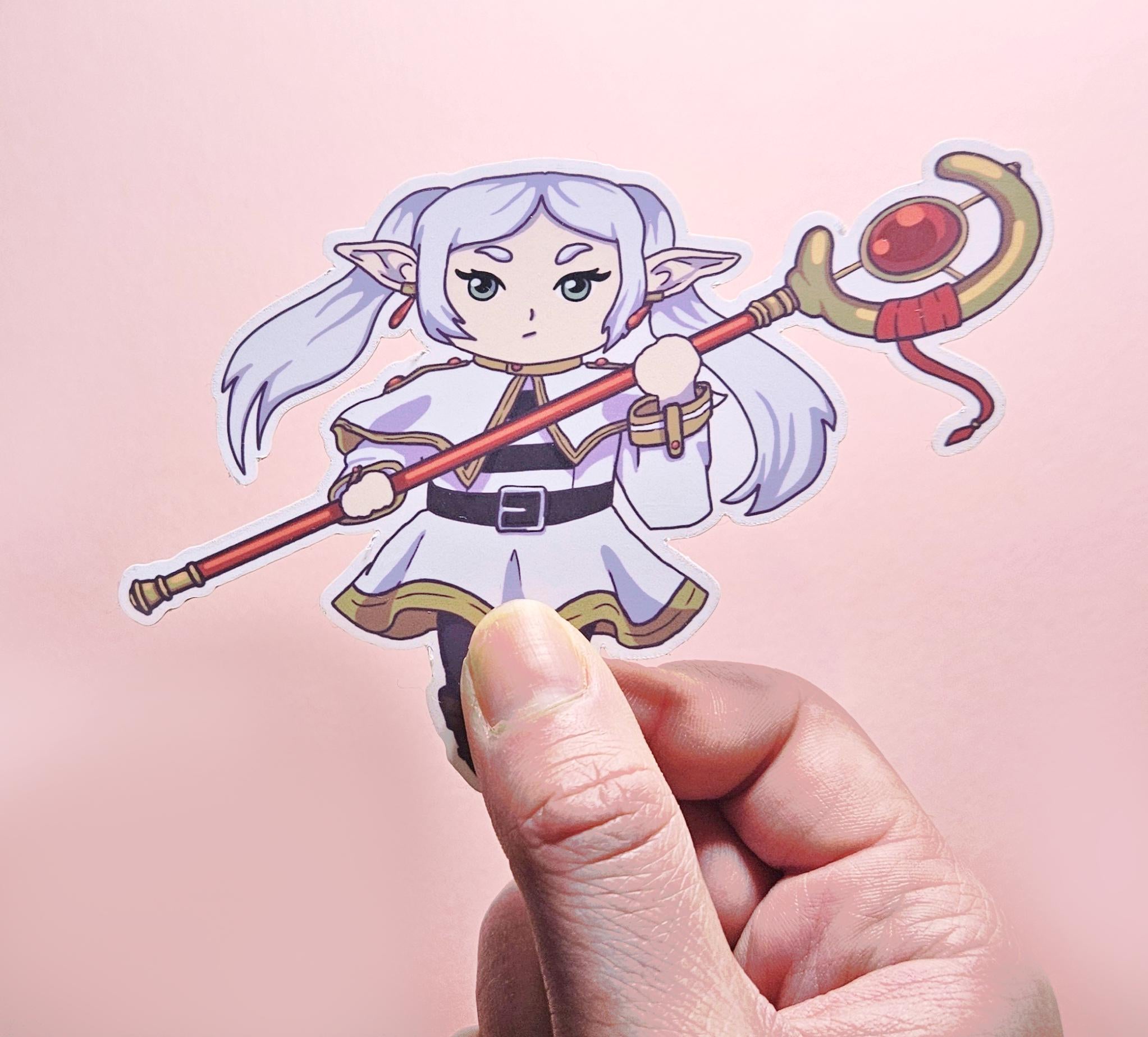 Frieren, Stark, and Fern Anime Waterproof Stickers