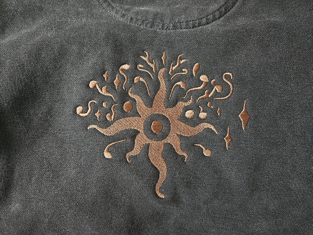 Embroidered Winter Light Sweatshirt Unisex / Deer Crewneck, Nature Inspired Pullover Sweater, Book Lover Gift, Dark Academia Apparel