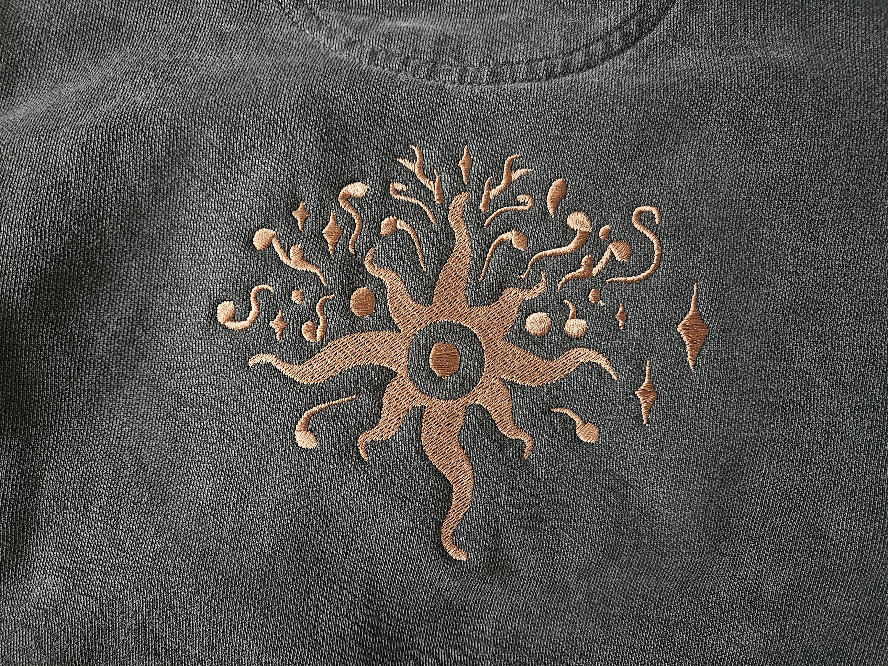 Embroidered Winter Light Sweatshirt Unisex / Deer Crewneck, Nature Inspired Pullover Sweater, Book Lover Gift, Dark Academia Apparel