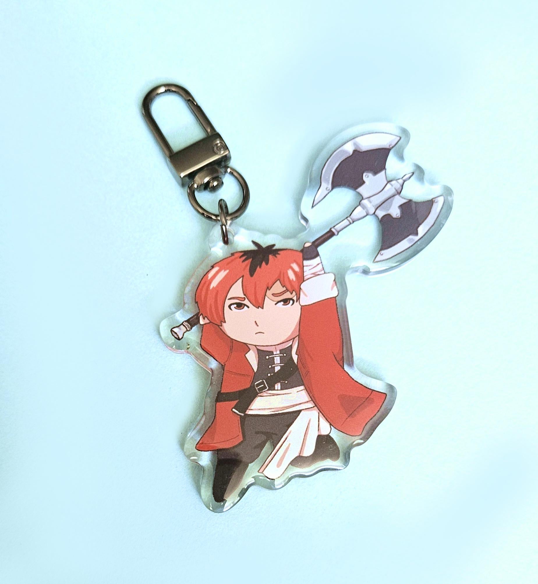 Frieren, Fern, and Stark Epoxy Keychain Trio 3"