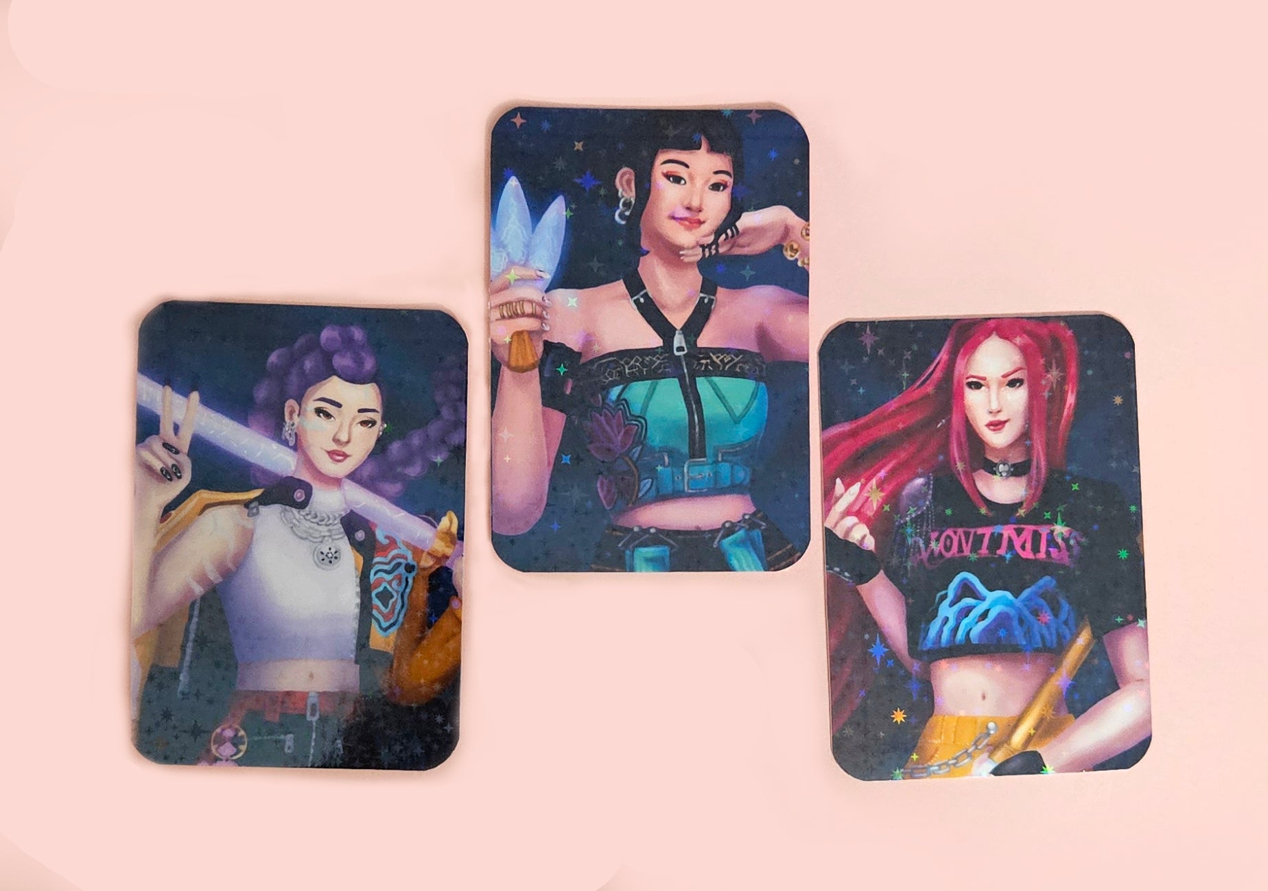 Huntrix Holographic Star Photocards Kpop Demon Hunters