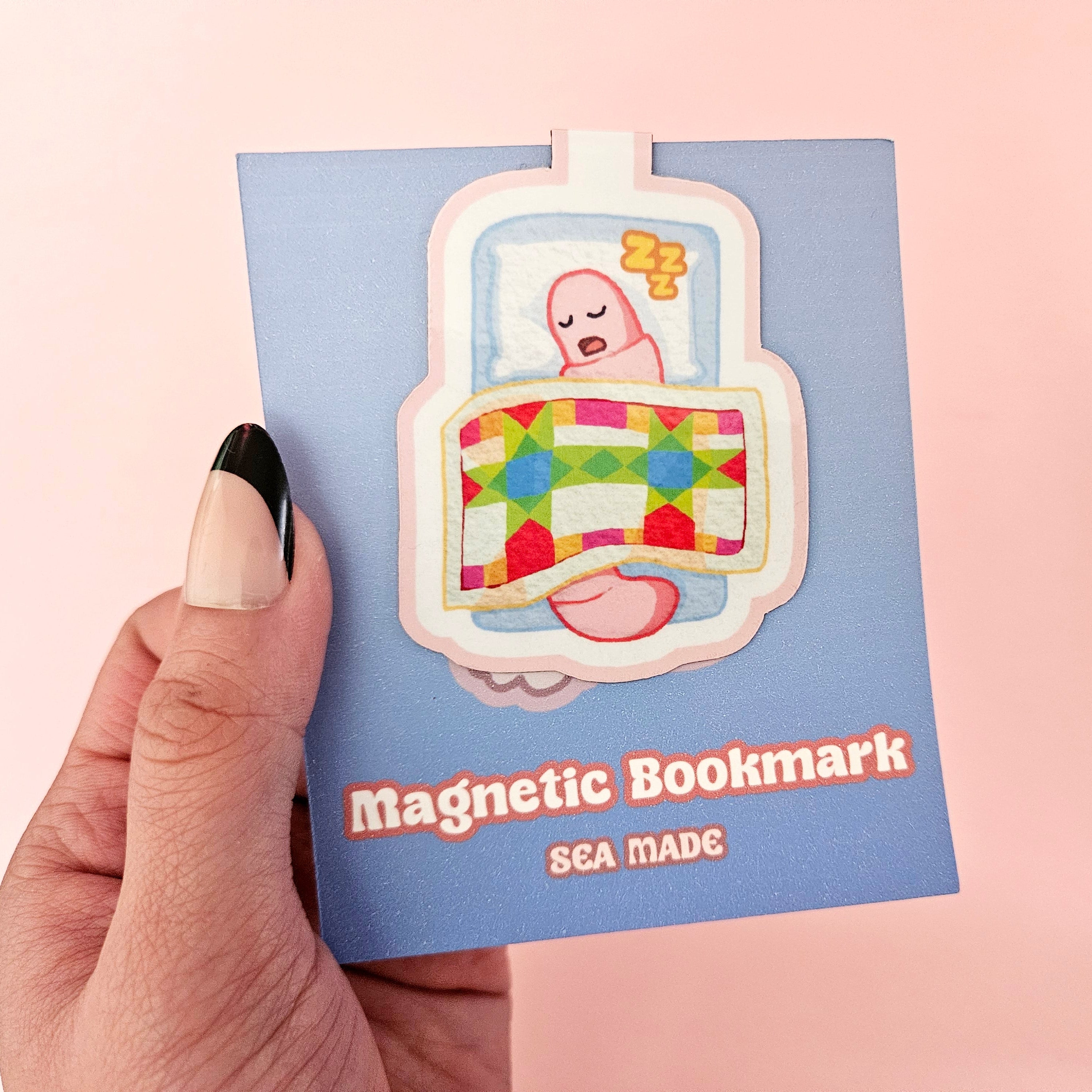 Tired Book Worm Book Magnet 3.5"