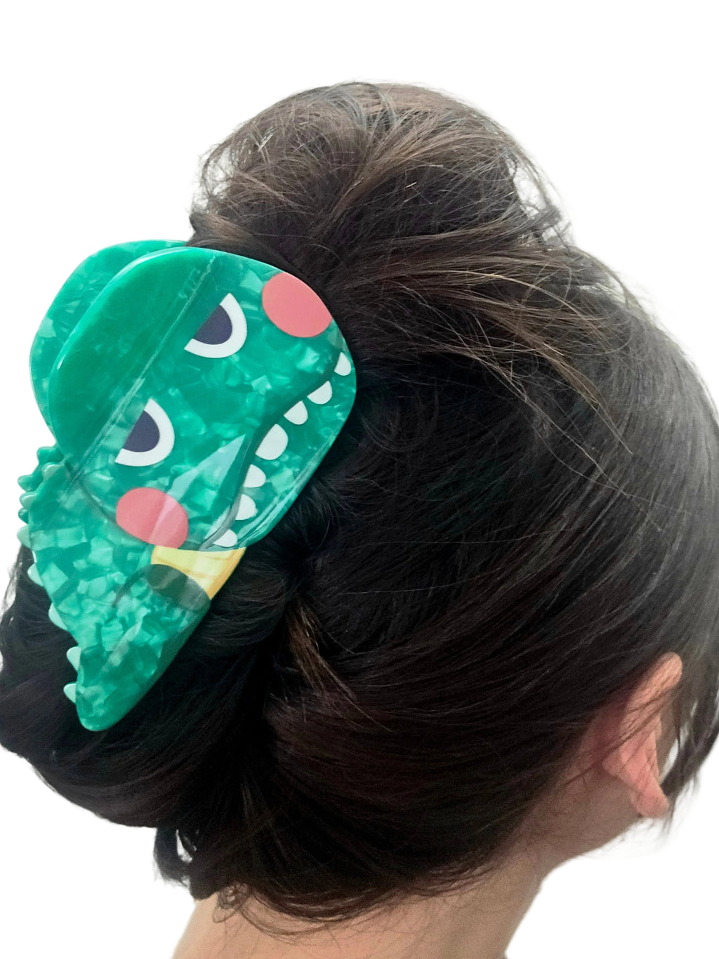 Smiley Dino Claw Clip