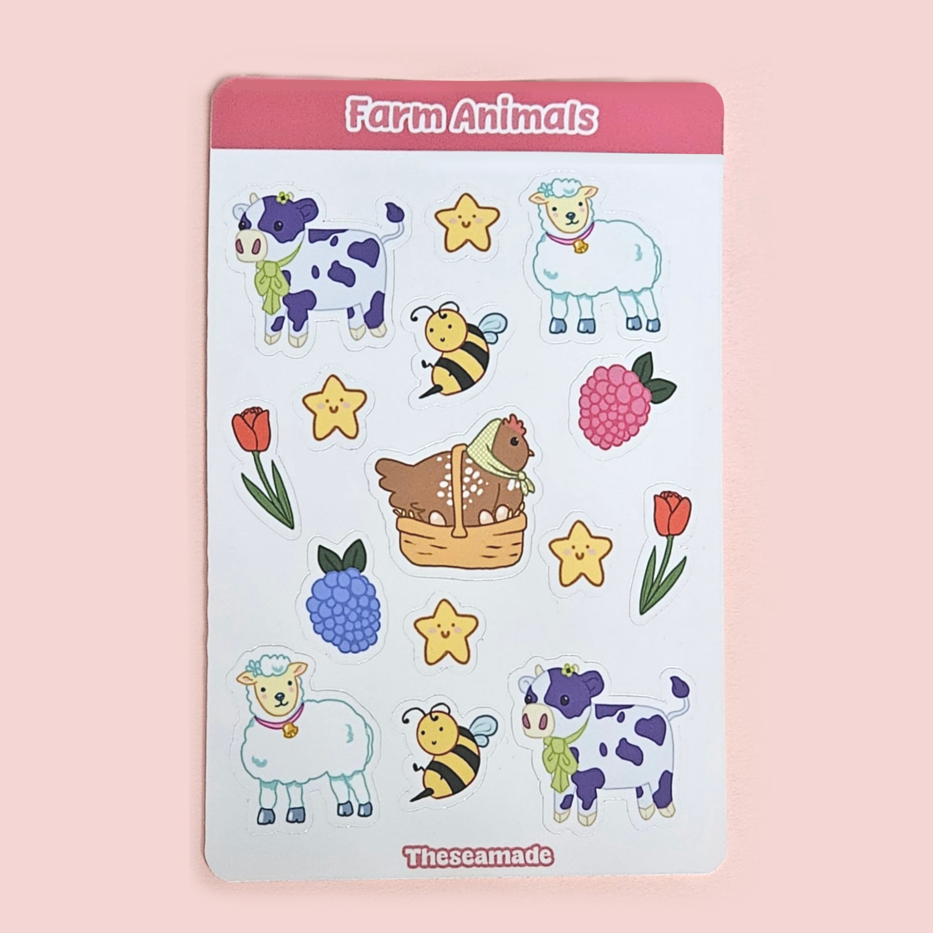 Farm Animals Vinyl Sticker Sheet