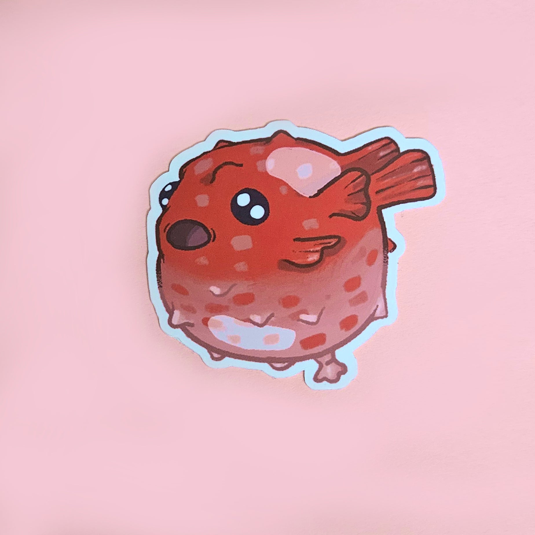 Balloon Pufferfish Vinyl Sticker 4"
