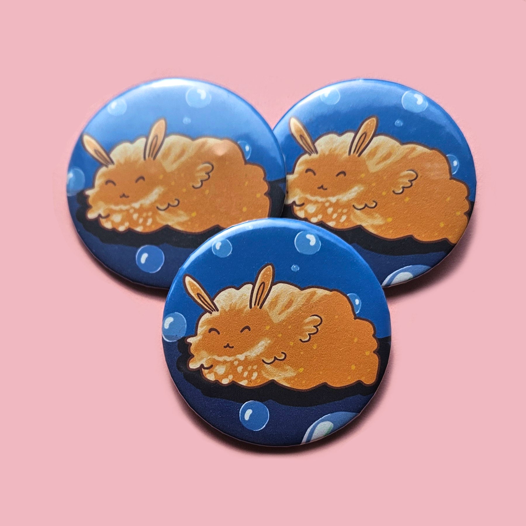 Sea Bunny Large Buttons 2.25"