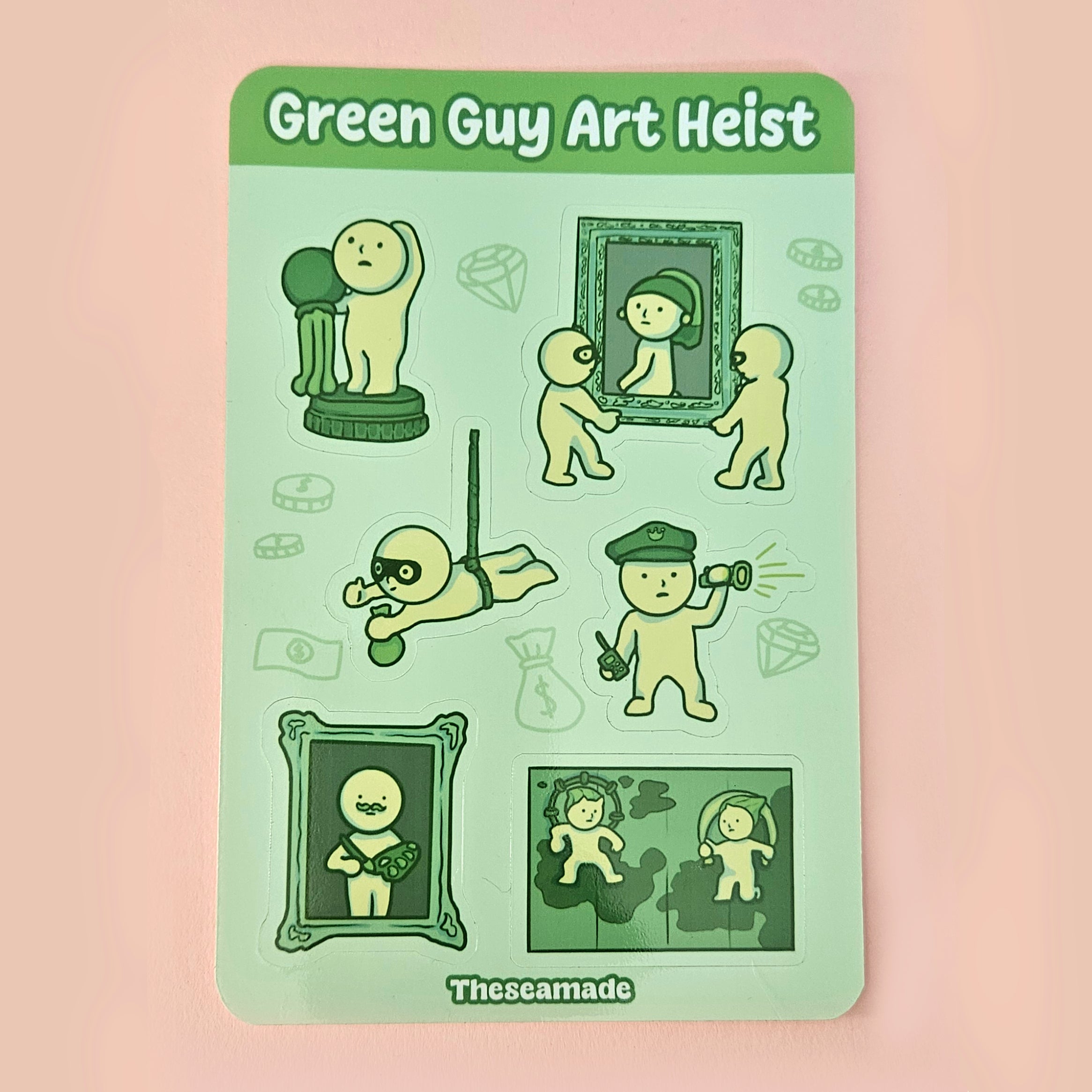 Smiski Art Heist Vinyl Sticker Sheet