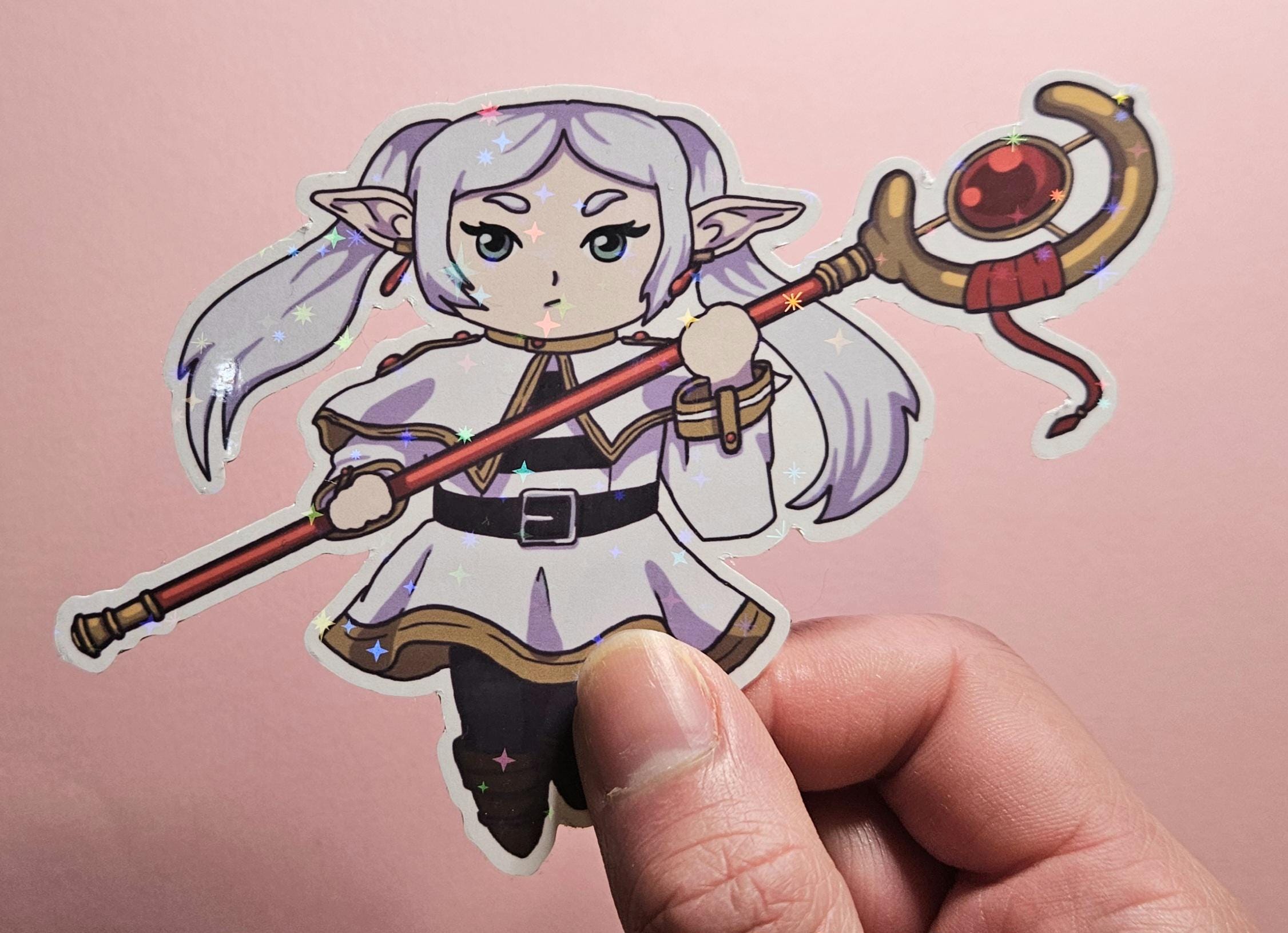Frieren, Stark, and Fern Anime Waterproof Stickers