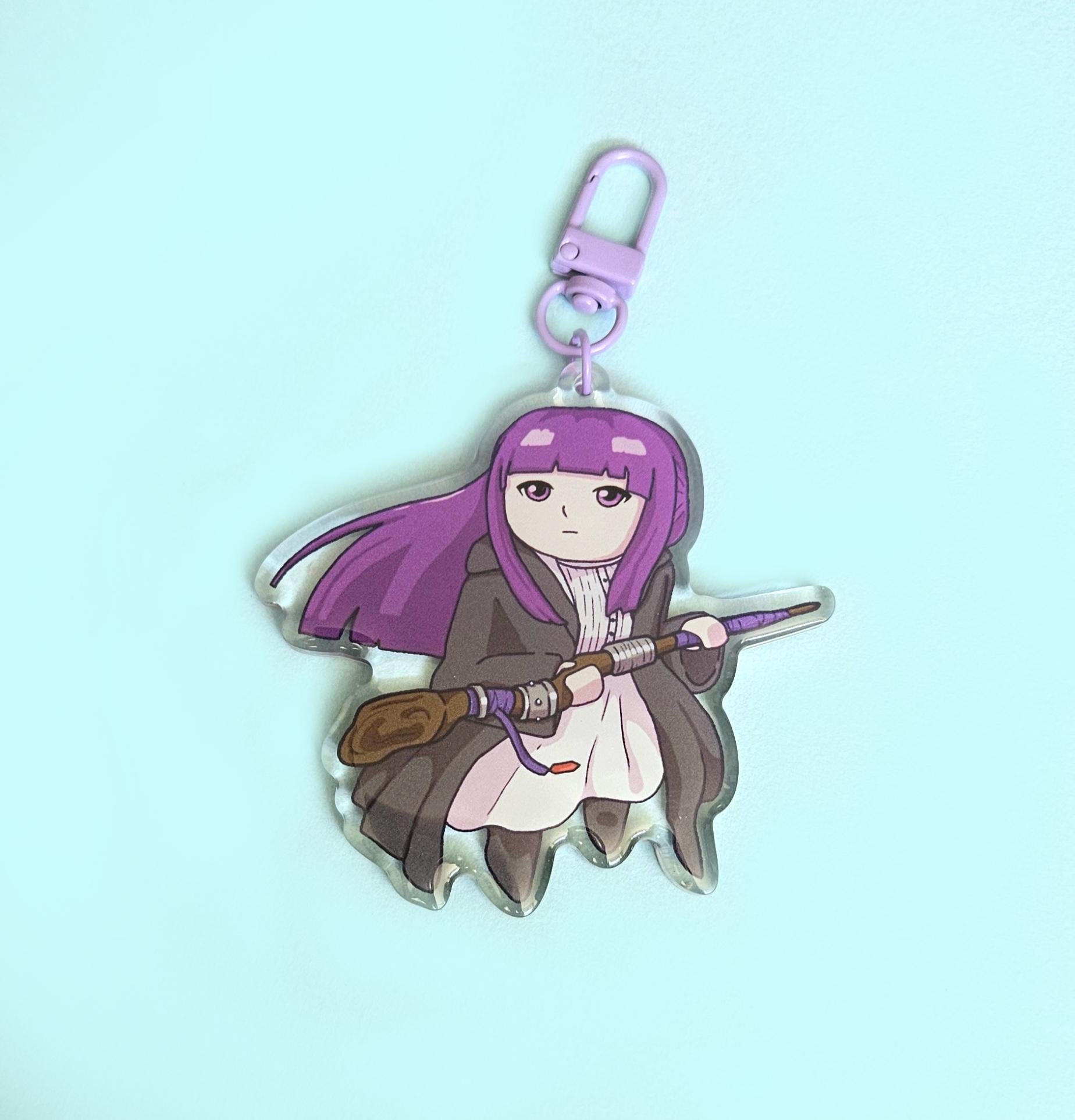 Frieren, Fern, and Stark Epoxy Keychain Trio 3"